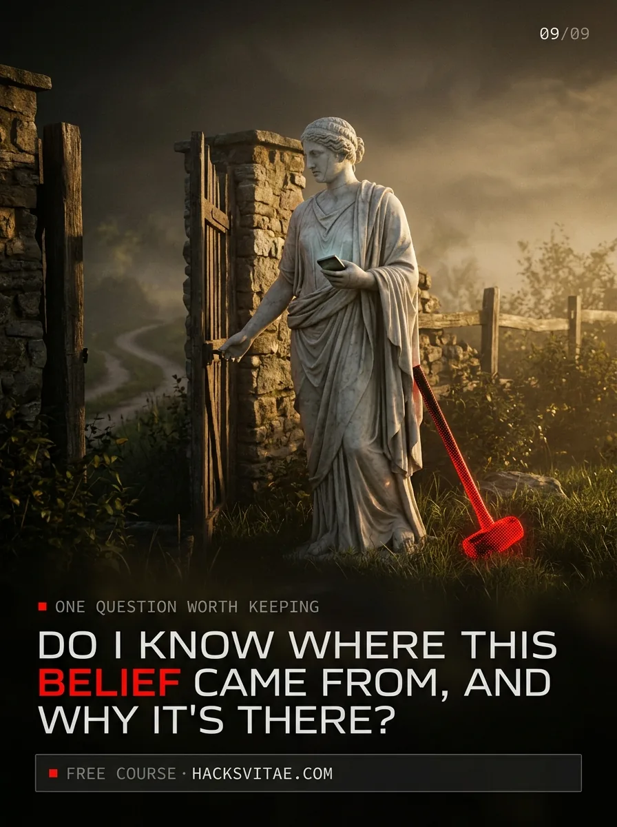 Do I know where this belief came from, and why it's there? Free course at hacksvitae.com.